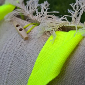 Bolso estera crudo asas amarillas